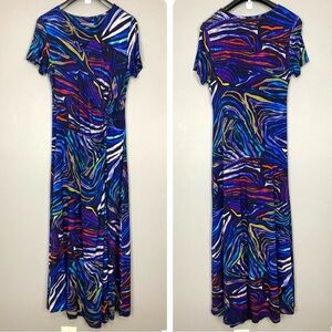 Soft Surroundings Mariyaba Maxi Dress Women’s Size M Animal Print Jersey Knit